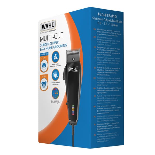 Wahl Multi-Cut kæledyrsklipper til små og mellemstore hunde, 7 føringsskamme