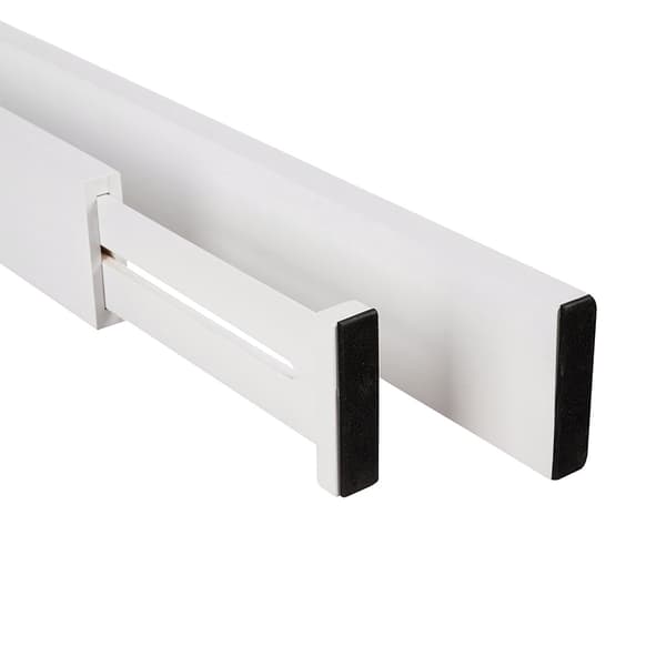 Justerbar lådorganisatör i bambu, vit, 4-pack