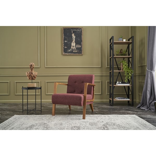 Wing Chair Kemer - Claret Red