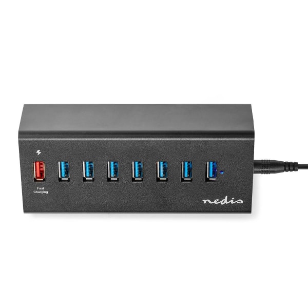 USB-hub | USB Micro-B Hun | USB-A Hun | 8-Port port(s) | QC3.0 / USB 3.2 Gen 1 | Strømforsyning / USB Drevet | 5 Gbps | 8x USB