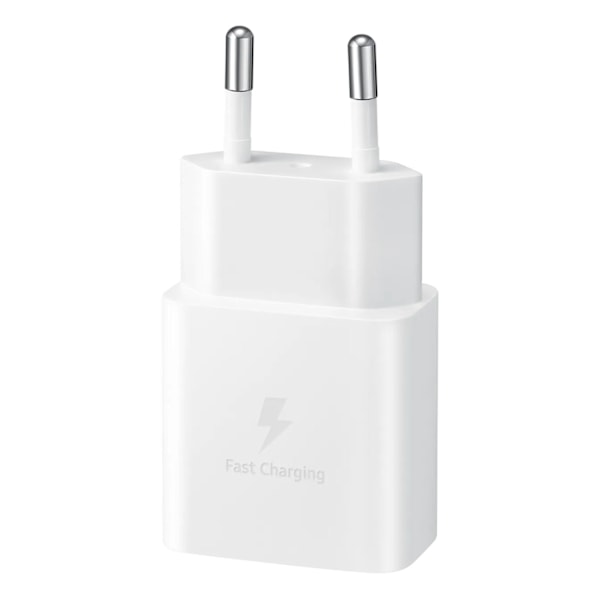 USB-C 15W PD AFC väggladdare + vit USB-C-kabel
