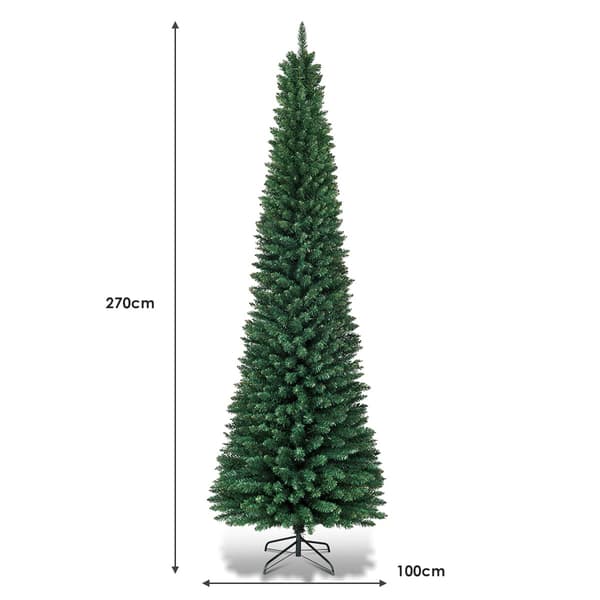 270 cm kynäkuusi metallitelineellä, vihreä