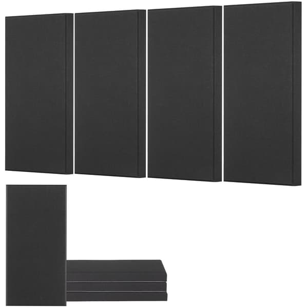 Akustiska paneler, 4-pack 2-tums glasfiber, självhäftande, svarta