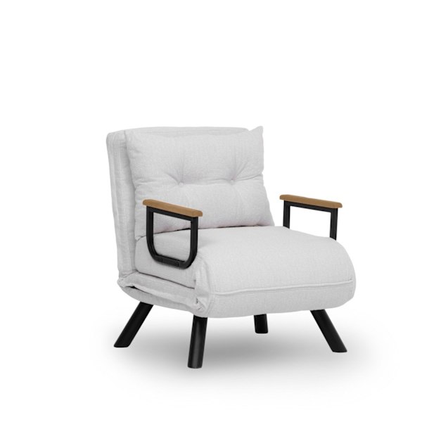 1-sædet sovesofa Sando Single - Teddy stof - Hvid