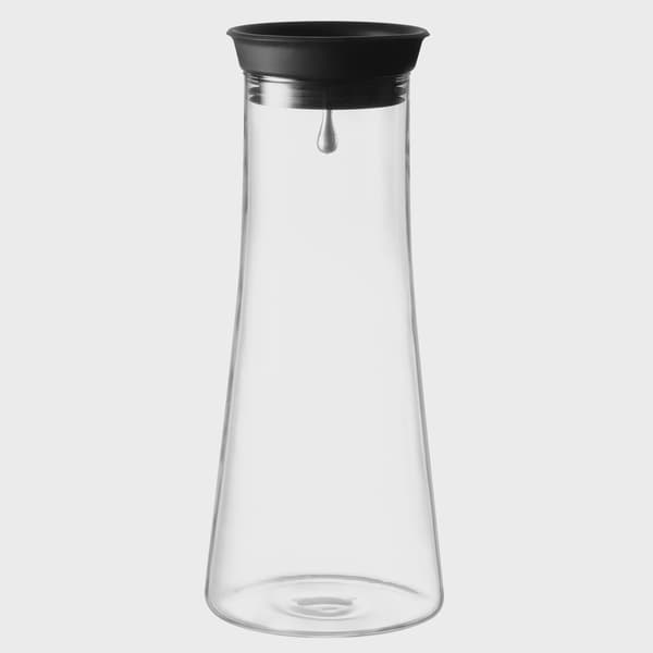 Glaskanna med silikonlock, 1 l, diskmaskinssäker