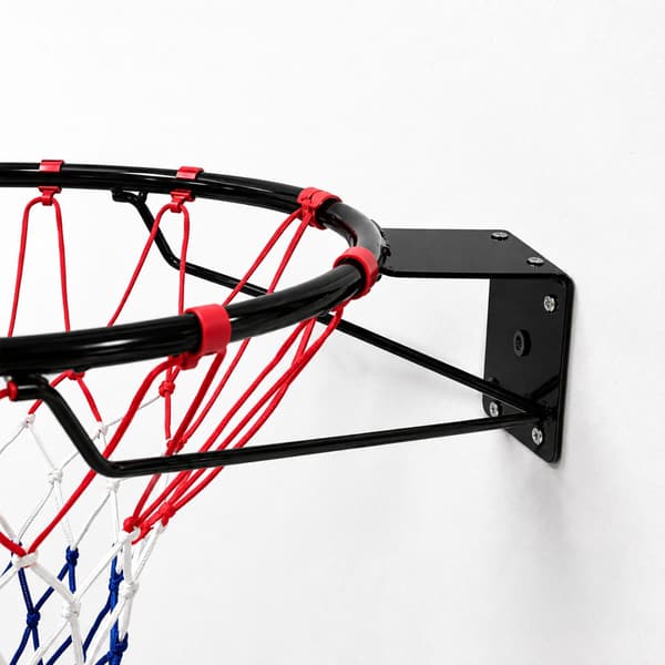 45 cm väggmonterad basketkorg med trefärgat nät