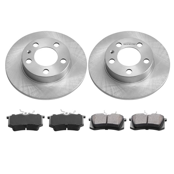 Bakbromskit, 232 mm bromsskivor, keramiska bromsbelägg, 2 bromsskivor, 4 bromsbelägg