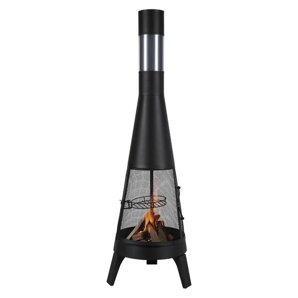 Chiminea 20 tums vedeldad eldstad med grill
