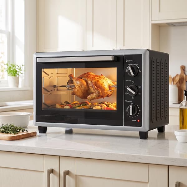 46L miniugn med varmluft, rotisserie, timer, svart