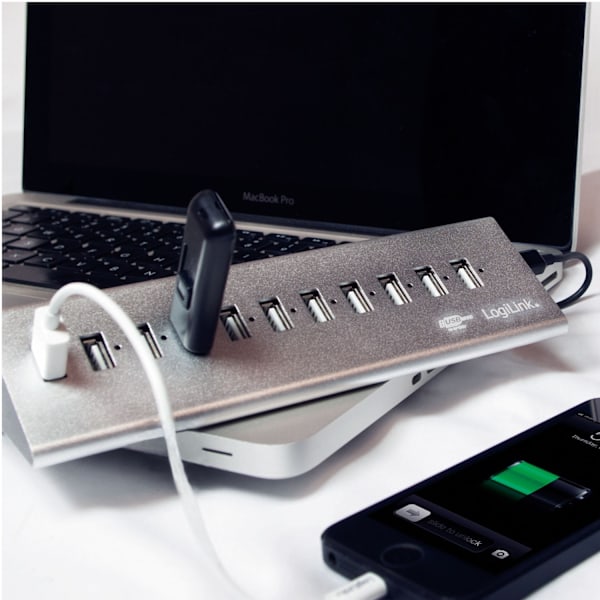 USB 2.0-hub 10+1 fast charge