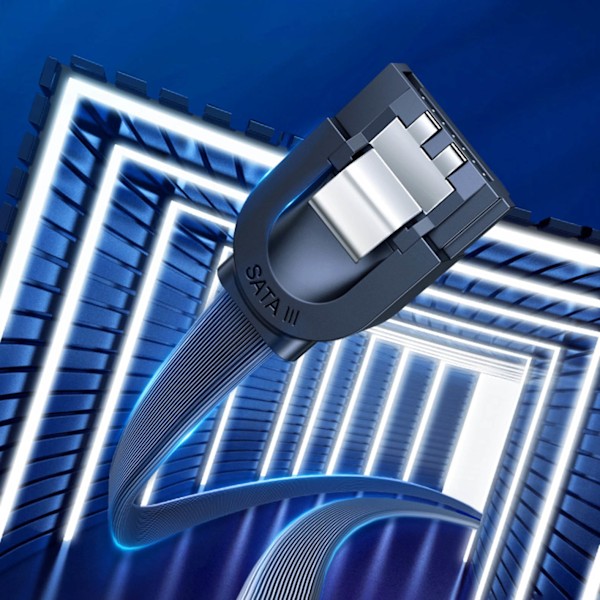 Kabel fladvinklet SATA 1.0-3.0 op til 5Gb/s 0.5m - sort