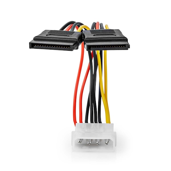 Sisäinen Virtakaapeli | Molex uros | 2x SATA 15-Pin naaras | Kullattu | 0.15 m | Pyöreä | PVC | Monivärinen | Laatikko