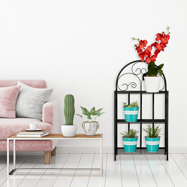 Sammenfoldelig blomsterstativ i metal