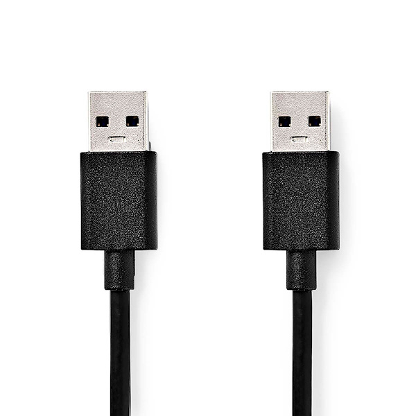USB-kabel | USB 3.2 Gen 1 | USB-A Han | USB-A Han | 5 Gbps | Nikkelplateret | 1.00 m | Runde | PVC | Sort | Box