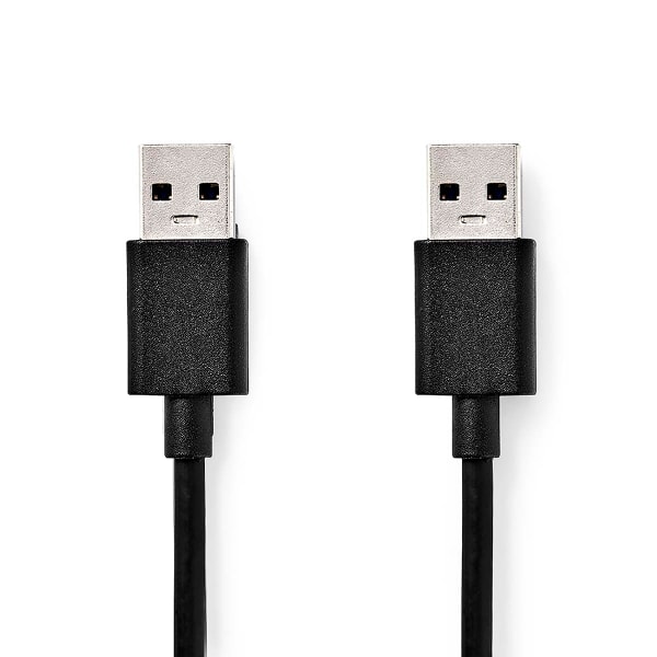 USB-kabel | USB 3.2 Gen 1 | USB-A Hane | USB-A Hane | 5 Gbps | Nickelplaterad | 1.00 m | Rund | PVC | Svart | Låda