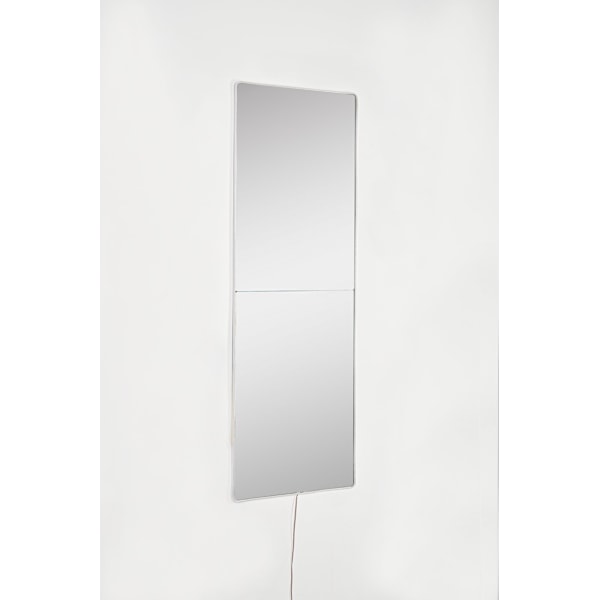 Spegel med Led Belysning Rektangulär - 20 x 80 cm - Vit