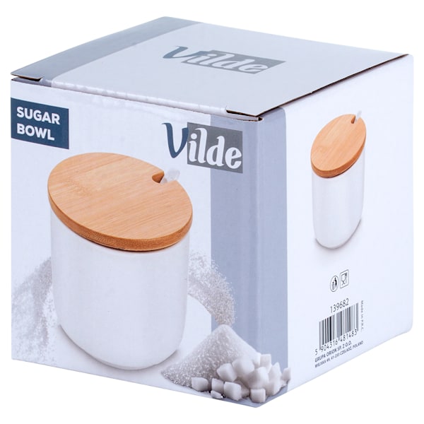Keramisk sukkerskål hvid