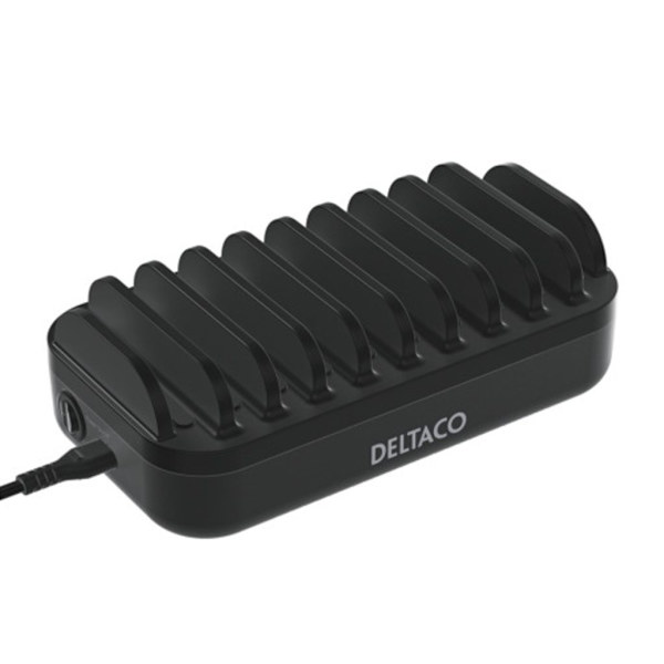Deltaco USB-latausasema, 20 W, yhteensä max 120 W - musta
