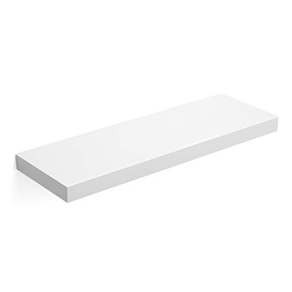 Moderni valkoinen kelluva seinähylly - 60cm, kantavuus 10-15kg