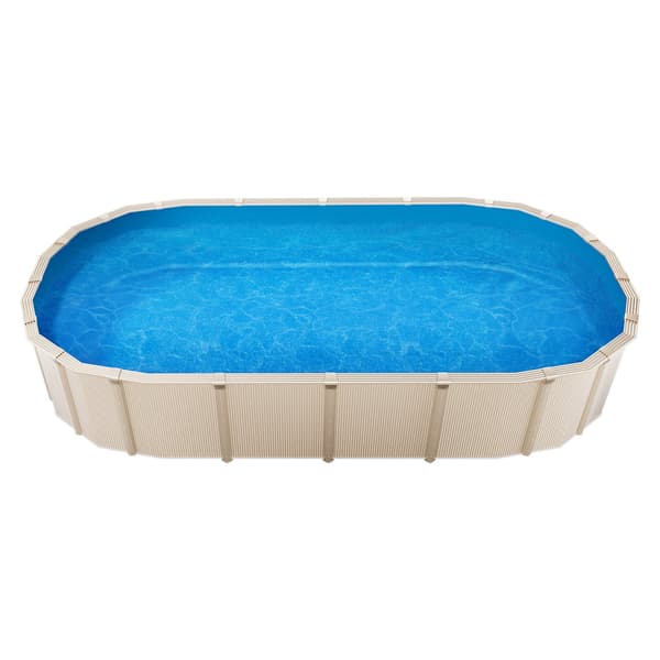 Oval poolfoder 6,7 x 3,75 m, överlappande vinyl, 132 cm