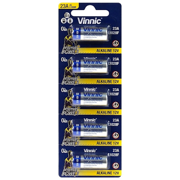 Vinnic 23A L1028 akku hinta per 5 kpl.