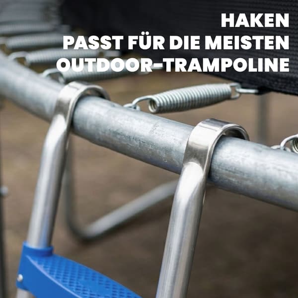 Trampolinstege 2 steg, 150 kg kapacitet, blå