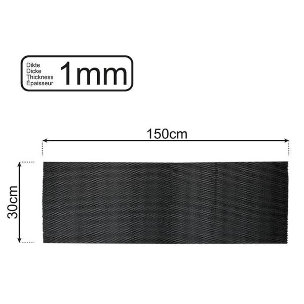 Skridsikker måtte sort 150x30cm 1mm