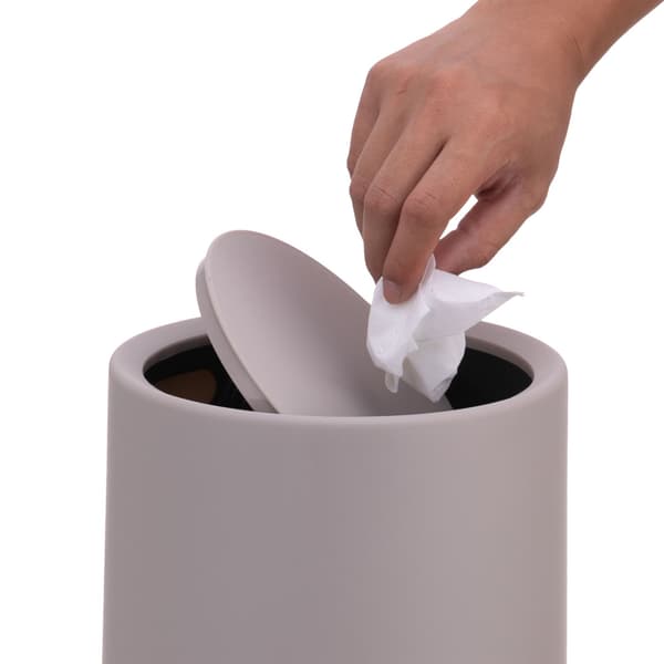 Badrumsavfallsbehållare med svängbart lock, 6 liter plast