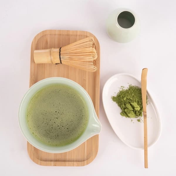 Matchavisp i bambu – 6 cm diameter, 10,5 cm höjd
