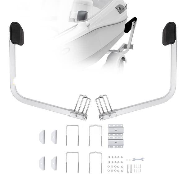 Båttrailer med styrsystem, 2-pack justerbara ståldämpade