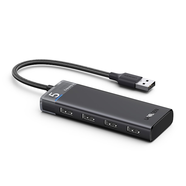 HUB-sovitinportin jakaja 4x USB-A 3.0 ja USB-A virtajohto musta