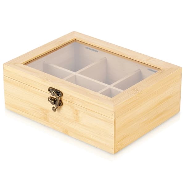Bambu tepåseorganisatör med 6 fack