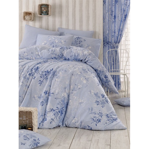 Ranforce Double Quilt Cover Set Elena - Blå