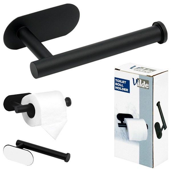Toiletpapirholder i sort stål