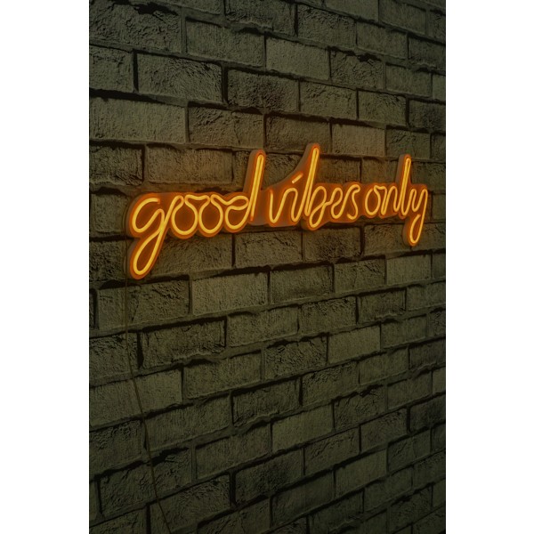 Dekorativt LED-belysning i plastik Kun Good Vibes - Gul