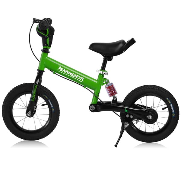 Løbecykel 12" Grøn, Justerbart Sæde & Håndbremse