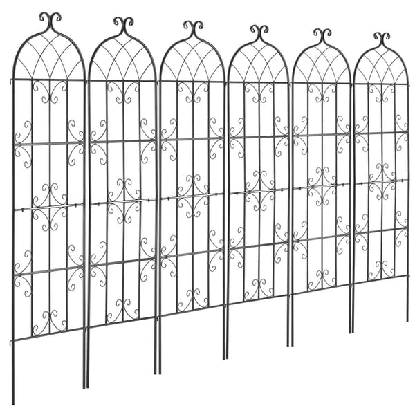 Haveespalier, 71 x 20 tommer, rustfri metal, 6-pak