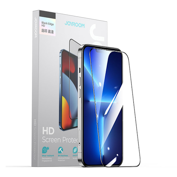 Helskärmshärdat glas för iPhone 14 Plus med transparent ram Knight 2.5D TG