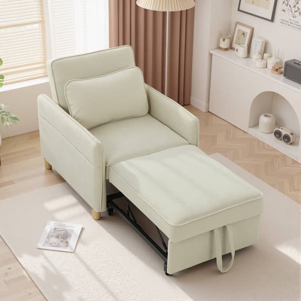 Sovestol med skumpolstring, beige stof