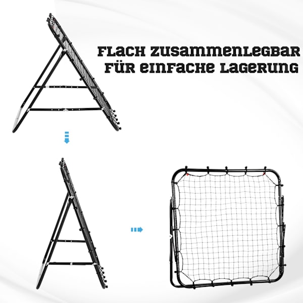 Football Rebounder Kickback Goal Rebound Wall Net Av Metallrör+Pe, 96X80X96 Cm, Svart