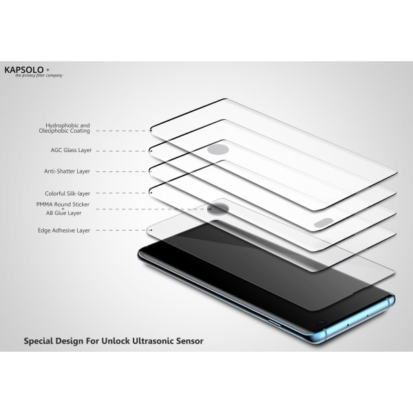 KAPSOLO - Skärmskydd för mobiltelefon - 3D - glas - för Samsung Galaxy S20+, S20+ 5G