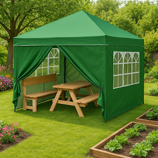 Garden Pavilion Teltta 3x3 m Pop-Up 4 sivuseinällä MultiGarden