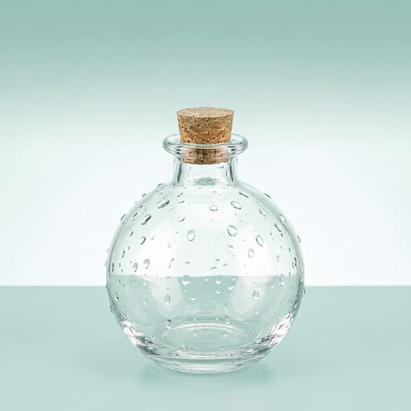 Set med 6 glasflaskor med korkar, 260 ml kapacitet