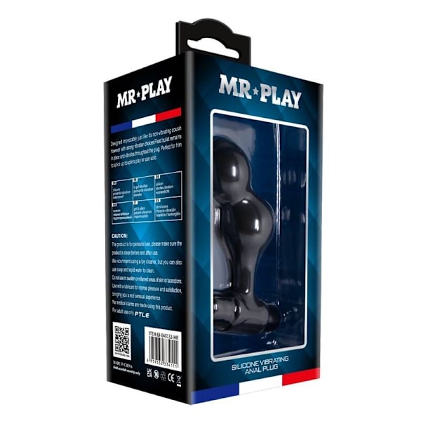 Mr Play - Sort Silikone Vibrator Anal Plug