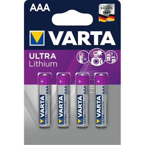 VARTA Ultra Lithium AAA batteri, 4-pak