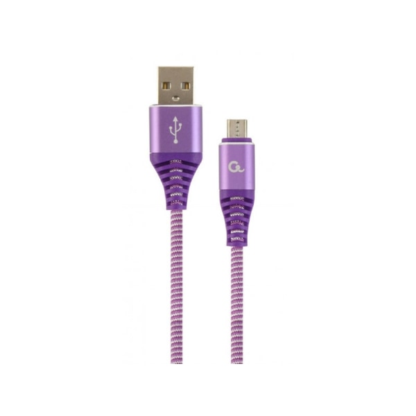 CableXpert Micro-USB latauskaapeli 2 m violetti/valkoinen CC-USB