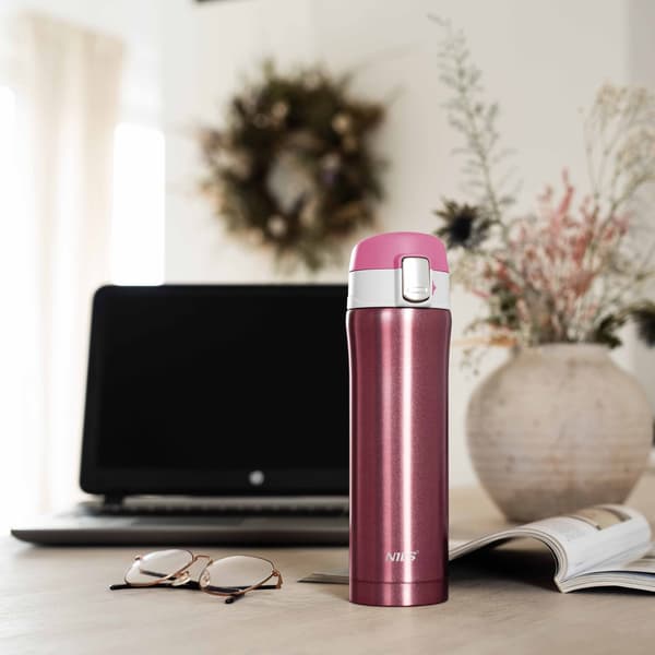 Termisk kopp, rosa, 10 oz, isolerad