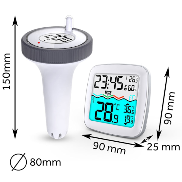 Väderstation med poolsensor BD-913 vit