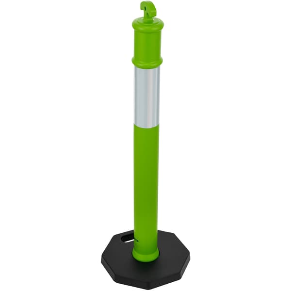 Trafikafgrænsningsstolper, 3-pak, 1140 mm, reflekterende vægtet base