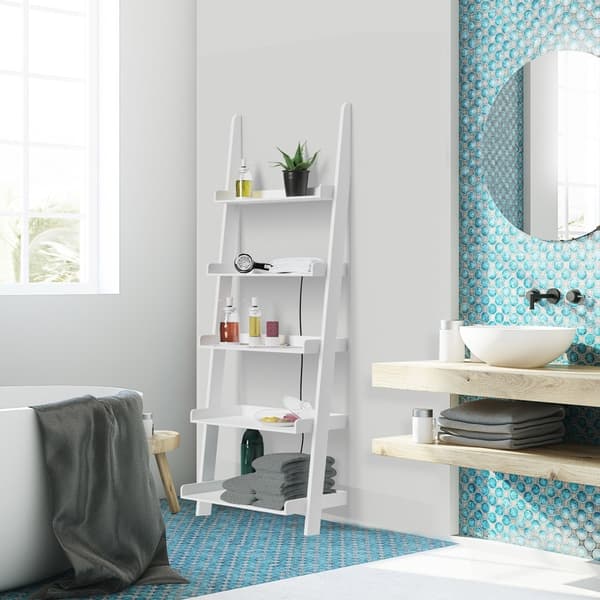 Stigehylde 5-lags, 180 cm, MDF-træ, hvid